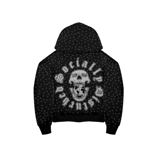 SD Black Rhinestone ZipUp