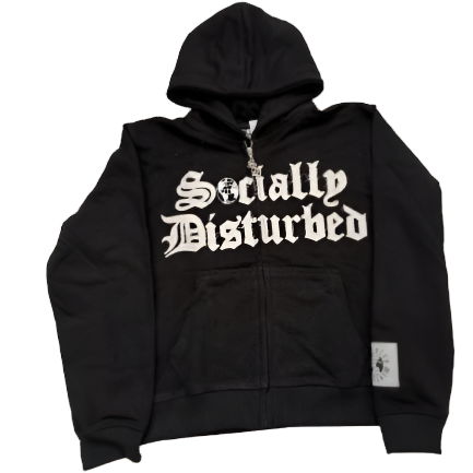 SD Black Rhinestone ZipUp