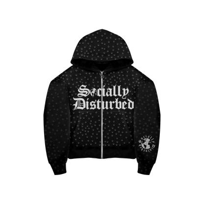 SD Black Rhinestone ZipUp