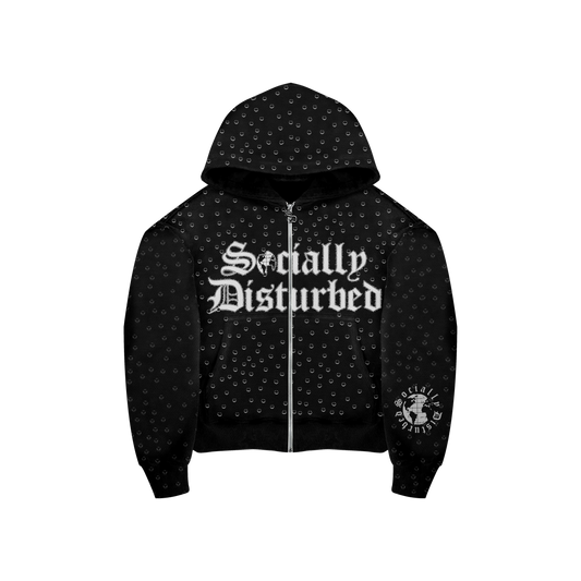 SD Black Rhinestone ZipUp