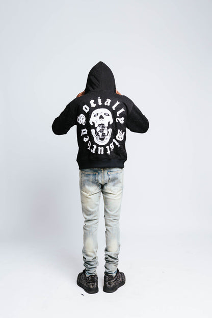 SD Black Rhinestone ZipUp