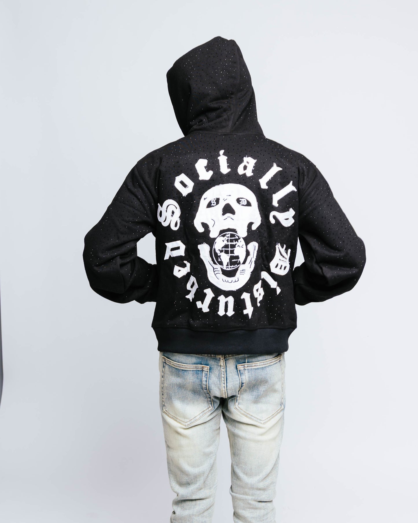 SD Black Rhinestone ZipUp