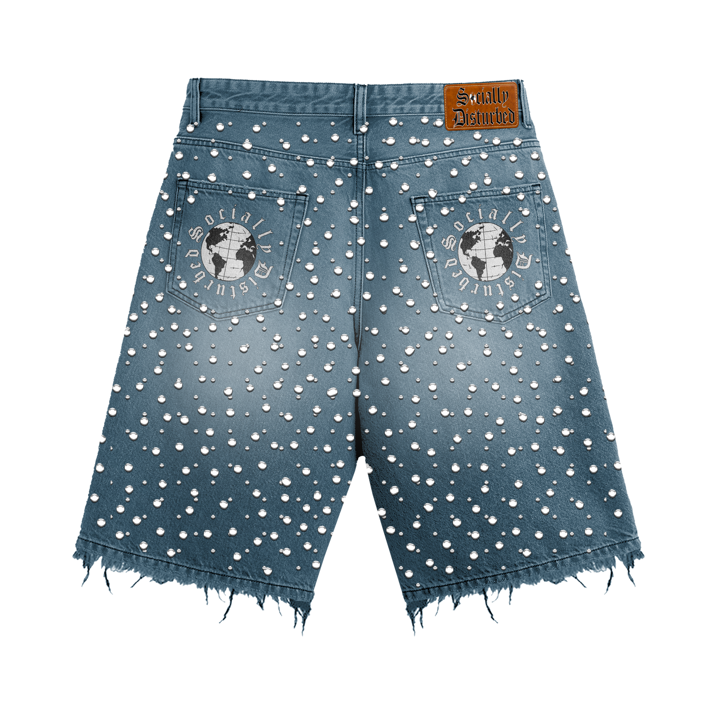 BLUE RHINESTONE JORTS